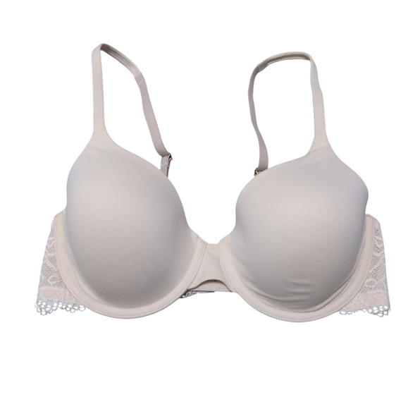 SOMA Embraceable Demi Bra Lace Trim Underwire Pale Sand color Size 34D - Picture 2 of 13